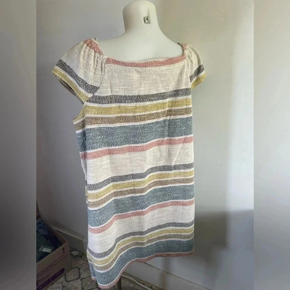 NWT‎ Madewell TextureThread Cap-Sleeve Dress Stripe XL 100% Cotton 0224 - Picture 10 of 15